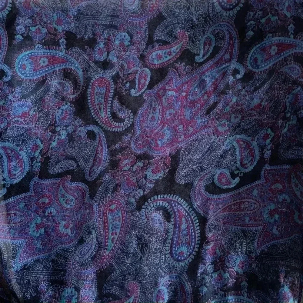 3 Scarves Round Lightweight Coastal Nautical Paisley Blue White Purple‎